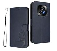 HAOYE Funda de Cuero Patrón de Panda para Realme C63 / C61 / Realme Note 60 - Protección RFID Carcasa con Ranuras Tarjetas, Soporte & Antigolpes - Azul