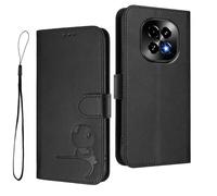 HAOYE Funda de Cuero Patrón de Panda para Realme C63 / C61 / Realme Note 60 - Protección RFID Carcasa con Ranuras Tarjetas, Soporte & Antigolpes - Negro