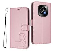 HAOYE Funda de Cuero Patrón de Panda para Realme C63 / C61 / Realme Note 60 - Protección RFID Carcasa con Ranuras Tarjetas, Soporte & Antigolpes - Rosa