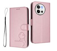 HAOYE Funda de Cuero Patrón de Panda para Vivo V40 Lite 5G - Protección RFID Carcasa con Ranuras Tarjetas, Soporte & Antigolpes - Rosa