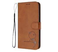 HAOYE Funda de Cuero Patrón de Panda para ZTE Blade A35 / A55 - Protección RFID Carcasa con Ranuras Tarjetas, Soporte & Antigolpes - Marrón