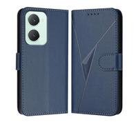HAOYE Funda de Cuero Premium para Vivo Y28s 5G - Monedero con Cierre Magnético, Soporte Ajustable & Protección Superior Carcasa - Azul