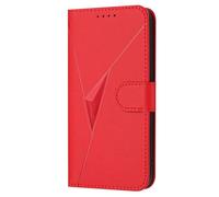 HAOYE Funda de Cuero Premium para Xiaomi Redmi 15C 4G - Monedero con Cierre Magnético, Soporte Ajustable & Protección Superior Carcasa - Rojo