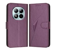 HAOYE Funda de Cuero Premium para Xiaomi Redmi Note 15 Pro+ Plus 5G / Poco M8 Pro 5G - Monedero con Cierre Magnético, Soporte Ajustable & Protección Superior Carcasa - Morado Oscuro