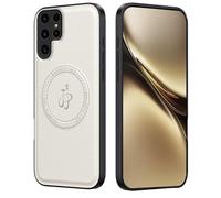HAOYE Funda de Piel Premium para Xiaomi Poco F7 Ultra, Compatible con MagSafe, Carcasa - Anillo Magnético Fuerte Integrado & Diseño Antigolpes - Blanco