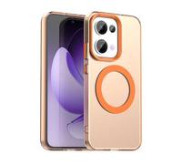 HAOYE Funda Magnética para OPPO Reno 13F /Reno 13FS - Carcasa TPU+PC Delgada con Acabado Mate, Anti-Huellas, Antigolpes, Compatible con MagSafe - Naranja
