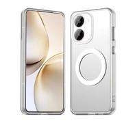 HAOYE Funda Magnética para Xiaomi Poco F7 5G - Carcasa TPU+PC Delgada con Acabado Mate, Anti-Huellas, Antigolpes, Compatible con MagSafe - Blanco