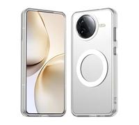 HAOYE Funda Magnética para Xiaomi Poco F7 Pro - Carcasa TPU+PC Delgada con Acabado Mate, Anti-Huellas, Antigolpes, Compatible con MagSafe - Blanco