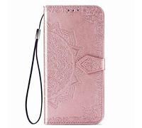 HAOYE Funda para Honor Magic 5 Lite 5G (Magic5 Lite) / X9a, Suave PU/TPU Cuero Flip Carcasa Case Cover, Magnética en Relieve de la Mandala Billetera con Soporte/Tapa Tarjetas. Oro Rosa