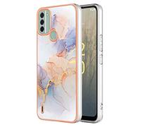 HAOYE Funda para Nokia C31, Patrón Elegante y Hermoso Premium Suave Silicona Ligera Delgado Brillante TPU Bumper Anti-caída Rubber Carcasa Case, Mármol Blanco