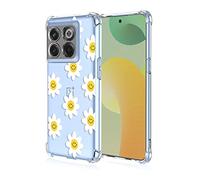 HAOYE Funda para OnePlus 10T 5G, Estilo de Pintura de Color Fresco Carcasa Transparente Suave Silicona Delgado TPU Bumper Anti-caída Case, Flor de Sol