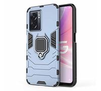 HAOYE Funda para OPPO A77 5G, Shockproof Carcasa con 360 Grados Giratorio Anillo Kickstand, Hard PC y Silicona TPU Bumper Tough Armor Case Cover. Azul