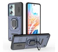 HAOYE Funda para OPPO A79 5G, PC/TPUShockproof Carcasa con Giratorio Anillo Kickstand y Cubierta Deslizante de la Cámara, Azul