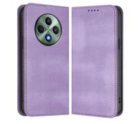 HAOYE Funda para OPPO Reno 12F 5G / OPPO Reno 12FS 5G, Carcasa Billetera de TPU y Cuero con Ranuras para Tarjetas/Bloqueo RFID/Cierre Magnético/Soporte - Morado