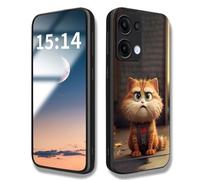 HAOYE Funda para OPPO Reno 13 (Reno13) 5G, Lindo Patrón de Gato Resistente a Arañazos Case, Carcasa Protectora de Parachoques de TPU Silicona Cover (Gato Gordo)
