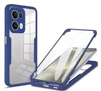 HAOYE Funda para OPPO Reno13 Pro 5G / OPPO Reno 13 Pro 5G, 360 Grados Shockproof Transparente Carcasa con Protector de Pantalla, Hard PC y Silicona TPU Tough Case Cover. Azul