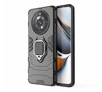 HAOYE Funda para Realme 11 Pro/Realme 11 Pro+, Shockproof Carcasa con 360 Grados Giratorio Anillo Kickstand, Hard PC y Silicona TPU Bumper Tough Armor Case Cover. Negro