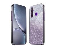HAOYE Funda para Realme 5 / Realme 5S / Realme 5i / Realme C3, Carcasa Silicona TPU Marco Galvanizado, Protector a Prueba de Golpes Case con Brillante Pegatina. Púrpura