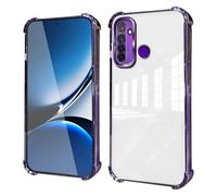 HAOYE Funda para Realme 5 / Realme 5S / Realme 5i / Realme C3 - Carcasa TPU Delgada con Esquinas Reforzadas, Funda Antigolpes, Diseño Transparente, Anti-Huellas - Morado