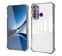 HAOYE Funda para Realme 5 / Realme 5S / Realme 5i / Realme C3 - Carcasa TPU Delgada con Esquinas Reforzadas, Funda Antigolpes, Diseño Transparente, Anti-Huellas - Plata
