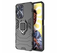 HAOYE Funda para Realme C55, Shockproof Carcasa con 360 Grados Giratorio Anillo Kickstand, Hard PC y Silicona TPU Bumper Tough Armor Case Cover. Negro