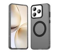 HAOYE Funda para Realme C63 / Realme C61 / Realme Note 60 - Carcasa TPU+PC Delgada con Acabado Mate, Anti-Huellas, Antigolpes, Compatible con MagSafe Accesorios - Negro
