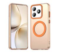 HAOYE Funda para Realme C63 / Realme C61 / Realme Note 60 - Carcasa TPU+PC Delgada con Acabado Mate, Anti-Huellas, Antigolpes, Compatible con MagSafe Accesorios - Naranja