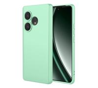 HAOYE Funda para Realme GT 6 / Realme GT 6T, Carcasa Suave Silicona TPU de Cubierta Delgado, Protector a Prueba de Golpes Case Cover con Forro de Tela. Verde Claro
