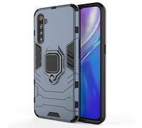 HAOYE Funda para Realme X2, Shockproof Carcasa con 360 Grados Giratorio Anillo Kickstand [Soporte de Coche Magnético Compatible], Hard PC y Silicona TPU Tough Armor Case. Azul Marino