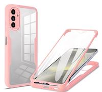 HAOYE Funda para Samsung Galaxy A05s, 360 Grados Shockproof Transparente Carcasa con Protector de Pantalla, Hard PC y Silicona TPU Tough Case Cover. Rosa