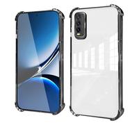 HAOYE Funda para Vivo Y20 / Y20S / Y11S / Y12s - Carcasa TPU Delgada con Esquinas Reforzadas, Funda Antigolpes, Diseño Transparente, Anti-Huellas - Negro