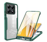 HAOYE Funda para Xiaomi 14T Pro 5G, 360 Grados Shockproof Transparente Carcasa con Protector de Pantalla, Hard PC y Silicona TPU Tough Case Cover. Verde
