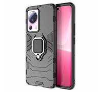 HAOYE Funda para Xiaomi Mi 13 Lite, Shockproof Carcasa con 360 Grados Giratorio Anillo Kickstand, Hard PC y Silicona TPU Bumper Tough Armor Case Cover. Negro