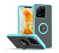 HAOYE Funda para Xiaomi Mi 13T 5G / 13T Pro 5G, Shockproof Translúcido Carcasa con Giratorio Anillo Kickstand, Hard PC y Silicona TPU Tough Armor Case Cover. Cielo Azul