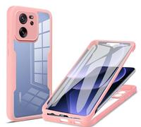 HAOYE Funda para Xiaomi Mi 13T Pro/Xiaomi 13T 5G, 360 Grados Shockproof Transparente Carcasa con Protector de Pantalla, Hard PC y Silicona TPU Tough Case Cover. Rosa