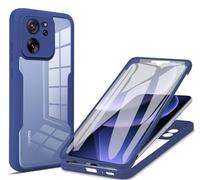 HAOYE Funda para Xiaomi Mi 13T Pro/Xiaomi 13T 5G, 360 Grados Shockproof Transparente Carcasa con Protector de Pantalla, Hard PC y Silicona TPU Tough Case Cover. Azul