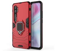 HAOYE Funda para Xiaomi Mi Note 10 Lite, Shockproof Carcasa con 360 Grados Giratorio Anillo Kickstand [Soporte de Coche Magnético Compatible], Hard PC y Silicona TPU Tough Armor Case. Rojo