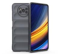 HAOYE Funda para Xiaomi Poco X3 NFC/Poco X3 Pro, Carcasa Suave Silicona TPU de Cubierta Delgado, Protector TPU a Prueba de Golpes Case Cover con Forro de Tela. Gris Oscuro