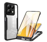 HAOYE Funda para Xiaomi Poco X6 Pro 5G, 360 Grados Shockproof Transparente Carcasa con Protector de Pantalla, Hard PC y Silicona TPU Tough Case Cover. Negro