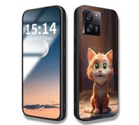 HAOYE Funda para Xiaomi Redmi 15C 4G, Lindo Patrón de Gato Resistente a Arañazos Case, Carcasa Protectora de Parachoques de TPU Silicona Cover (Gato Naranja)
