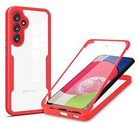 HAOYE Funda para Xiaomi Redmi Note 11 Pro 4G / 5G, 360 Grados Shockproof Transparente Carcasa con Protector de Pantalla, Hard PC y Silicona TPU Tough Case Cover. Rojo