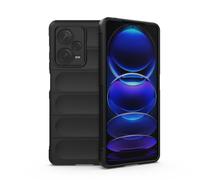 HAOYE Funda para Xiaomi Redmi Note 12 Pro+ Plus 5G, Carcasa Suave Silicona TPU de Cubierta Delgado, Protector TPU a Prueba de Golpes Case Cover con Forro de Tela. Negro
