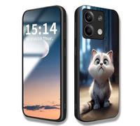 HAOYE Funda para Xiaomi Redmi Note 13 4G, Lindo Patrón de Gato Resistente a Arañazos Case, Carcasa Protectora de Parachoques de TPU Silicona Cover (Gato Negro)