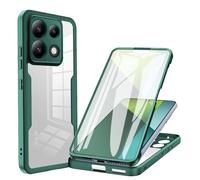 HAOYE Funda para Xiaomi Redmi Note 13 Pro 5G / Poco X6 5G, 360 Grados Shockproof Transparente Carcasa con Protector de Pantalla, Hard PC y Silicona TPU Tough Case Cover. Verde