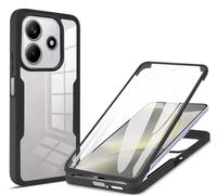 HAOYE Funda para Xiaomi Redmi Note 14 5G, 360 Grados Shockproof Transparente Carcasa con Protector de Pantalla, Hard PC y Silicona TPU Tough Case Cover. Negro
