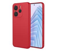 HAOYE Funda para Xiaomi Redmi Note 14 5G (Not for 4G), Carcasa Suave Silicona TPU de Cubierta Delgado, Protector a Prueba de Golpes Case Cover con Forro de Tela. Rojo