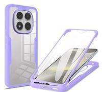 HAOYE Funda para Xiaomi Redmi Note 14 Pro+ Plus 5G, 360 Grados Shockproof Transparente Carcasa con Protector de Pantalla, Hard PC y Silicona TPU Tough Case Cover. Púrpura