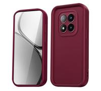 HAOYE Funda para Xiaomi Redmi Note 14 Pro+ Plus 5G,Silicona Carcasa Antigolpes con Bordes Elevados/Esquinas Reforzadas y Diseño Elegante - Vino Tinto