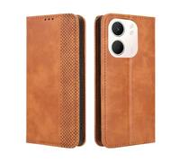 HAOYE Leather Folio Funda para OPPO A5X 4G / 5G, PU + TPU Flip Carcasa de Cuero Libro Protector con Magnético y Ranuras para Tarjetas y Plegable de Soporte, Marrón