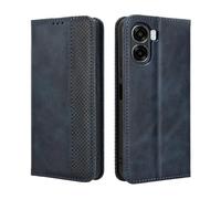 HAOYE Leather Folio Funda para OPPO A6X 4G / A6X 5G, PU + TPU Flip Carcasa de Cuero Libro Protector con Magnético y Ranuras para Tarjetas y Plegable de Soporte, Azul